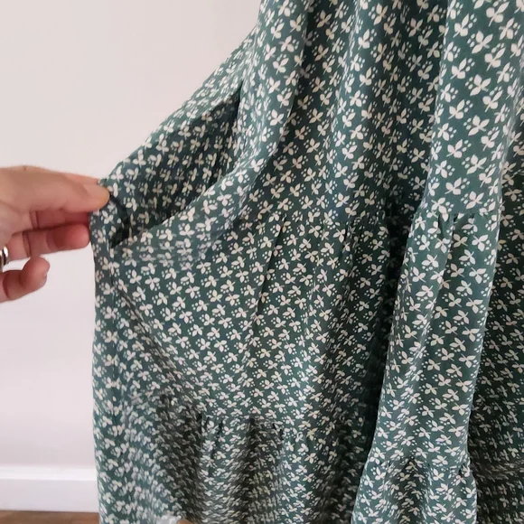 Ces Femme Pattern Button Front Short Sleeve Tunic Mini Dress S - Picture 4 of 9